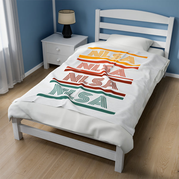 Velveteen Plush Blanket - Retro Repeat