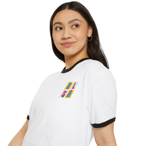 Unisex Cotton Ringer T-Shirt - BB 80s Block