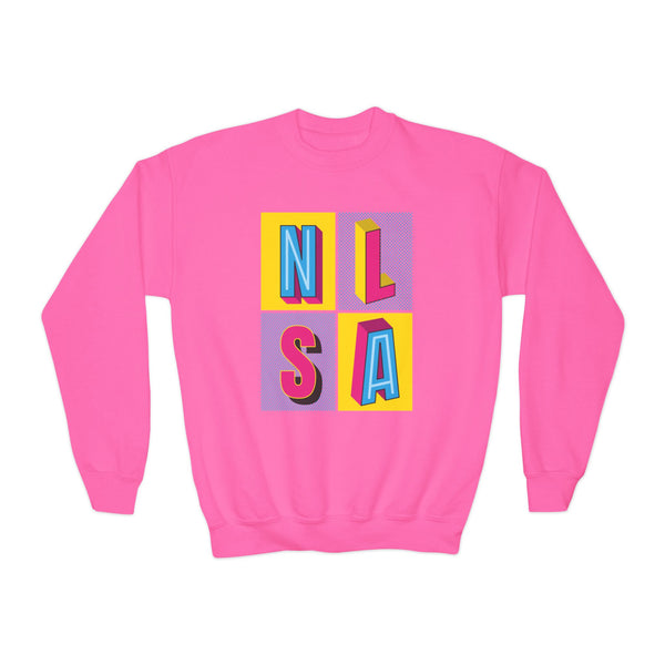 Youth Crewneck Sweatshirt - 80s Block