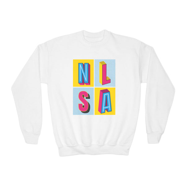 Youth Crewneck Sweatshirt - 80s Block