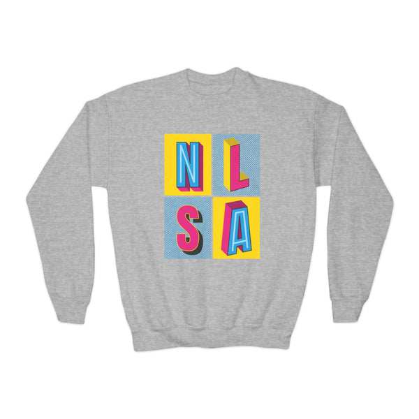 Youth Crewneck Sweatshirt - 80s Block