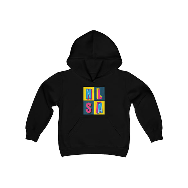 Youth Heavy Blend Hooded Sweatshirt - 80s Block