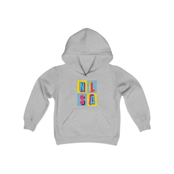 Youth Heavy Blend Hooded Sweatshirt - 80s Block