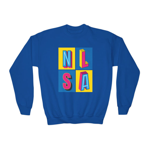 Youth Crewneck Sweatshirt - 80s Block