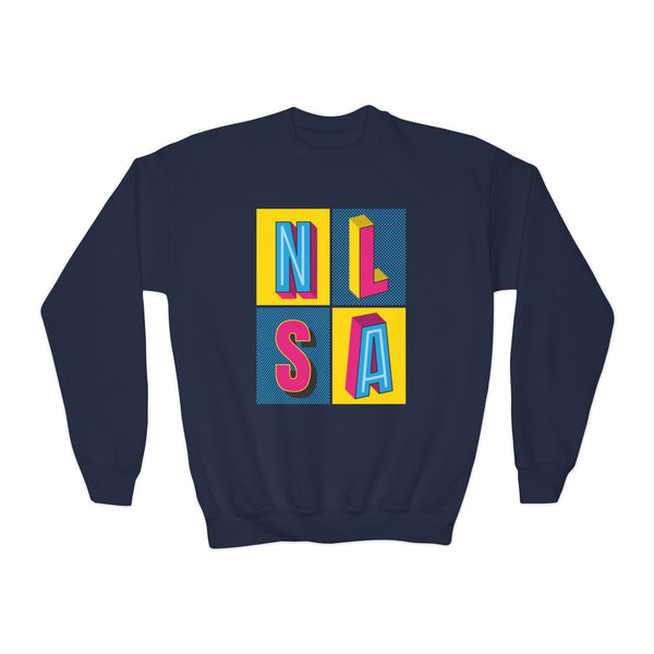 Youth Crewneck Sweatshirt - 80s Block