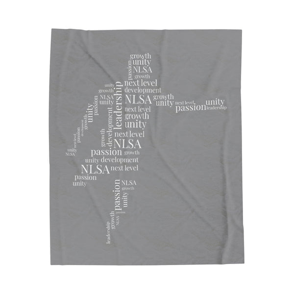 Velveteen Plush Blanket - Gray Word Art